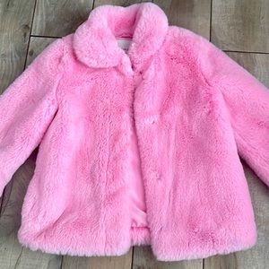Pink faux fur jacket